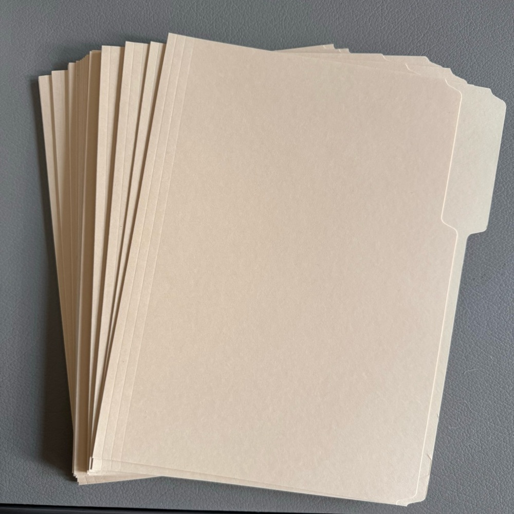 OfficeMax file folders | assorted positions 1/3 cut tab  | letter size | NEW
